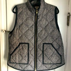 J Crew Herringbone Puffer Vest XL